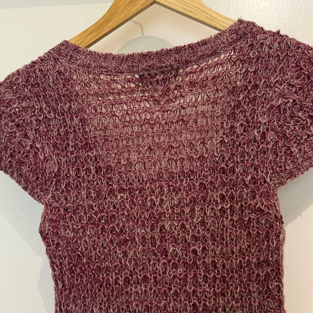 Purple Knit Short Sleeve Sweater Dress - Picture 6 of 6